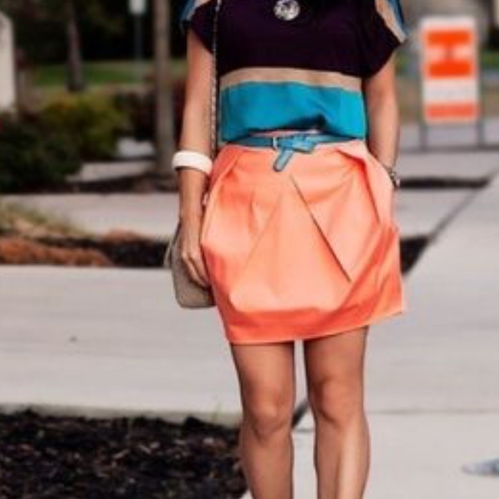 Jcrew orange/peach mini tulip skirt